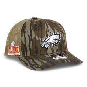 Philadelphia Eagles Super Bowl LIX 3D Snapback Trucker Hat- Mossy Oak BL/ Loden